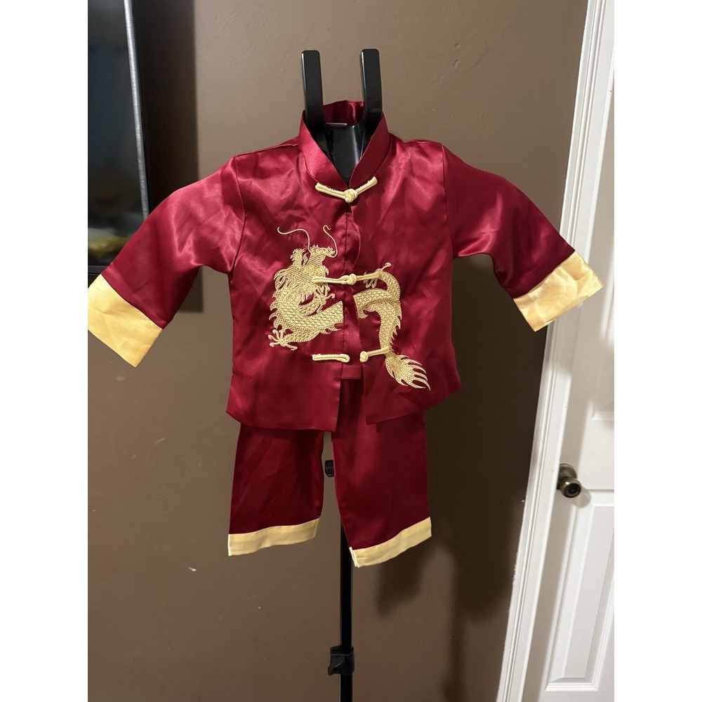 AvaCostume Traditional Chinese Boy Dragon Kung Fu Outfit Tang Costume Size 4
